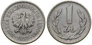 Poland 1 Zloty 1957 at auction WCN - August 14, 2025