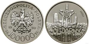 Poland 100000 Zlotych 1990 MW "The 10th Anniversary of forming the Solidarity Trade Union" (Pattern) at auction WCN - August 14, 2025