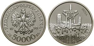 Poland 50000 Zlotych 1990 MW "The 10th Anniversary of forming the Solidarity Trade Union" (Pattern) at auction WCN - August 14, 2025