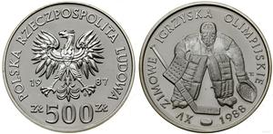 Polska 500 złotych 1987 MW ET "XV Zimowe Igrzyska Olimpijskie - Calgary 1988" na aukcji WCN - 21 sierpnia 2025