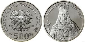 Polska 500 złotych 1988 MW SW "Jadwiga" na aukcji WCN - 21 sierpnia 2025