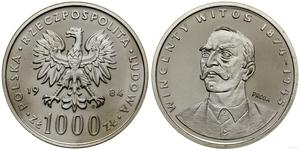 Polska 1000 złotych 1984 MW "Wincenty Witos" (Próba) na aukcji WCN - 21 sierpnia 2025