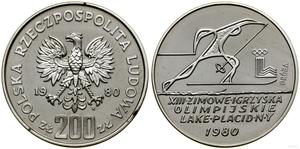 Polska 200 złotych 1980 MW "XIII zimowe igrzyska olimpijskie - Lake Placid 1980" (Próba) na aukcji WCN - 21 sierpnia 2025