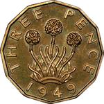Großbritannien 3 Pence 1949 HP auf der Auktion Stack's - 16. August 2023