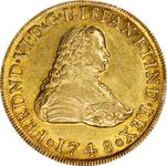 México 8 escudos 1748 Mo MF en subasta Stack's - 27 de agosto de 2025