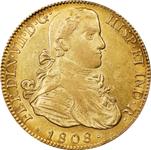 México 8 escudos 1808 Mo TH en subasta Stack's - 27 de agosto de 2025